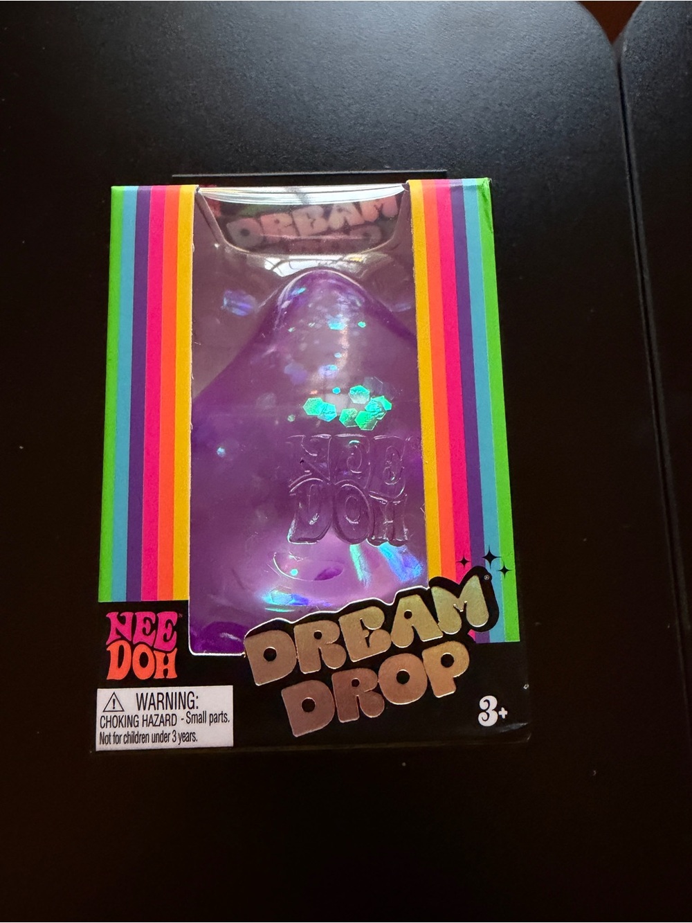 New Nee Doh Dream Drop Smooth Purple Glitter Squeeze Schylling Needoh Squishy